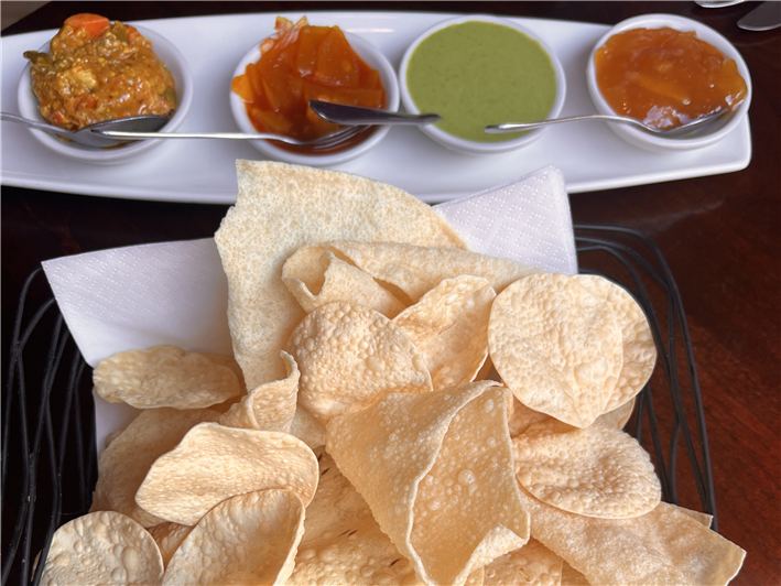 popadoms and chutneys